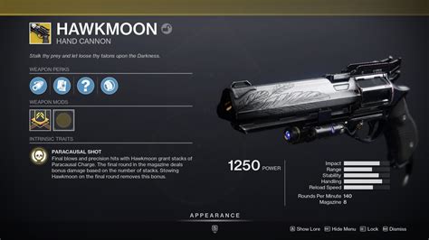 Hawkmoon God Roll – Destiny 2 - Guide Stash