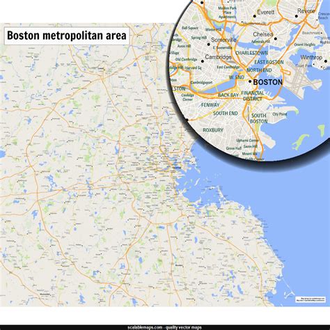 ScalableMaps: Vector map of Boston (gmap regional map theme) | Map vector, Map, Vector