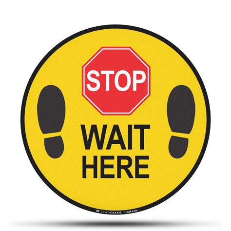 Stop Wait Here Sign - Anti-Slip Floor Sign | TRADESAFE