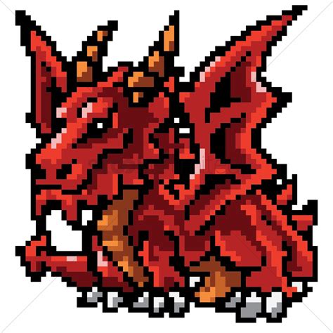 Pixel art mythical dragon Vector Image - 1959431 | StockUnlimited