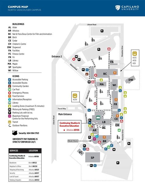 Capilano university map - Map of capilano university (British Columbia - Canada)