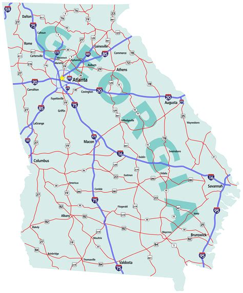 Printable Road Map Of Georgia