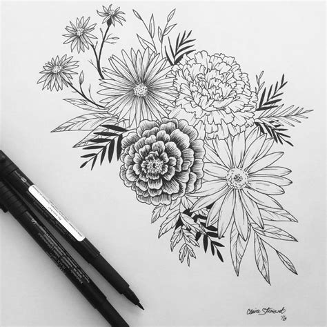 Image result for calendula flower tattoo Latest Tattoos, Trendy Tattoos, Girl Tattoos, Small ...