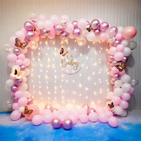 Baby Shower Party Decorations with Beautiful Backdrops and Balloons For ...