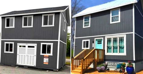 People Are Turning Prefab Sheds From Home Depot Into Beautiful Two-Story Homes - Homemaking.com ...