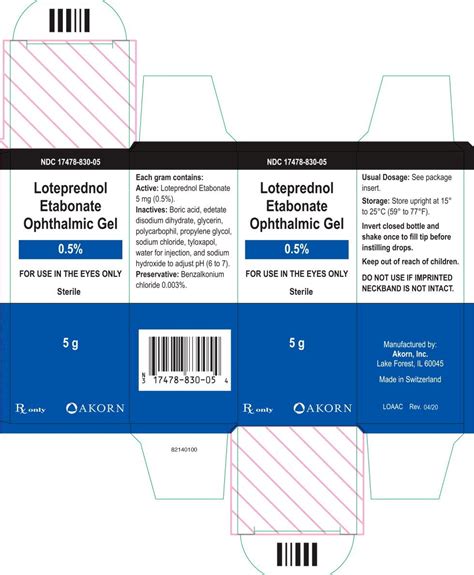 Loteprednol Eye Gel: Package Insert / Prescribing Information - Drugs.com