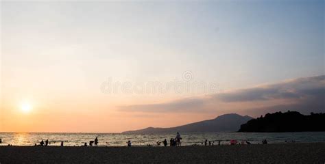 Silhouette of People at the Beach Stock Image - Image of happy, beautiful: 151926401