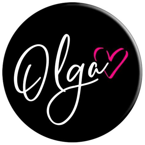 Olga First Name Pretty Pink Heart Calligraphy Design - PopSockets Grip Pops Gift Ideas for Women ...