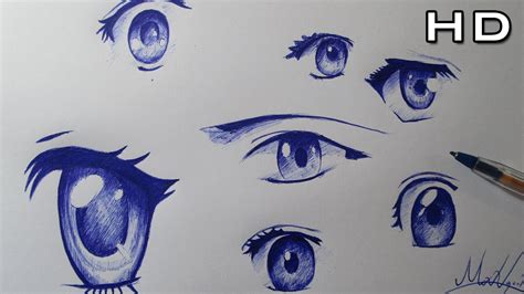 Cómo Dibujar ojos Anime o Manga con Bolígrafo Paso a Paso - Fácil - YouTube