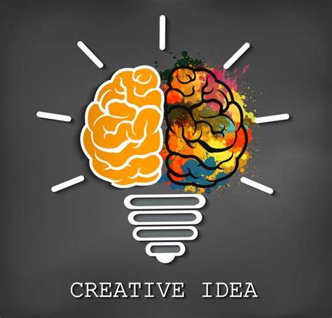 creative brain icon with light bulb sparking 662873 Vector Art at Vecteezy