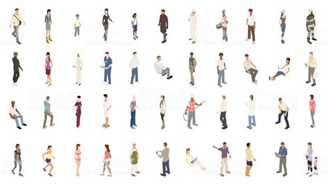 Isometric people illustrations include men, women, and children... | People illustration, People ...