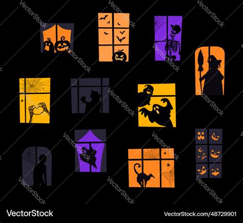 Creepy Halloween Window Silhouettes