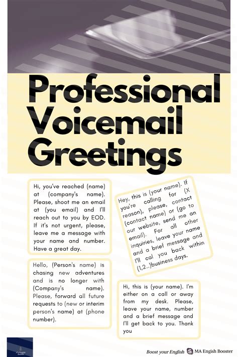 Voicemail Greetings ideas in 2020 | Voicemail greeting, English for students, Voicemail