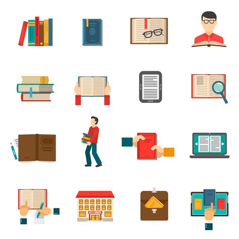 Library Icons Set 466860 Vector Art at Vecteezy