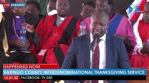 Kericho Governor Dr. Erick Mutai Speech during Baringo County Thanksgiving Service - YouTube