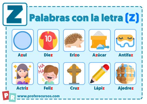 Palabras con Z | Que empiezan por la letra Z para Niños