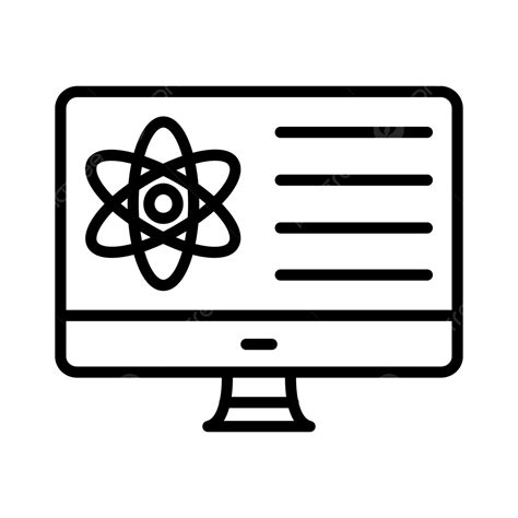 Computer Science Line Icon Vector, Computer, Education, Monitor PNG and ...