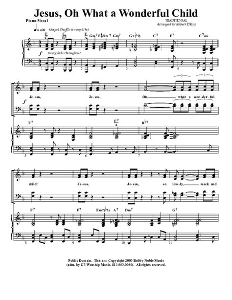 Jesus Oh What A Wonderful Child Sheet Music PDF (G3 Worship) - PraiseCharts