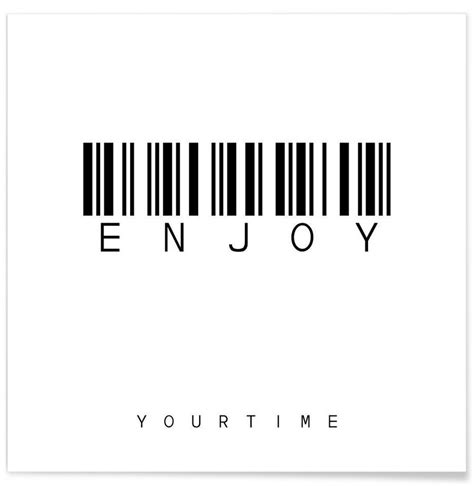 a barcode print with the word enjoy on it