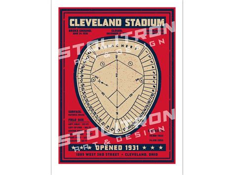 CLEVELAND STADIUM Seating Chart Diagram Poster 12x18 18x24 - Etsy