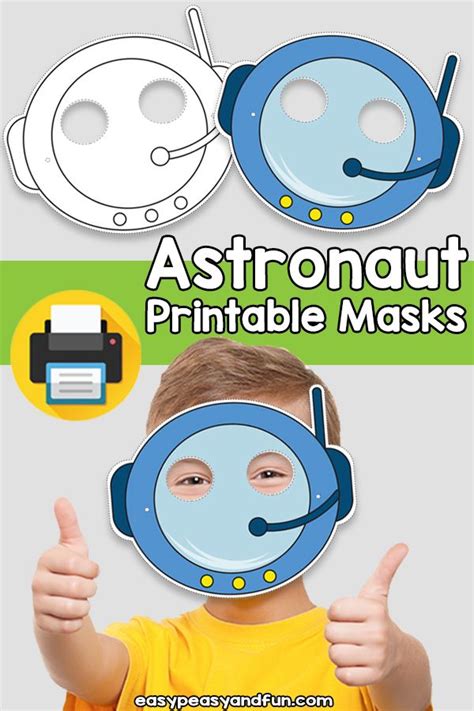 Printable Astronaut Mask Template | Mask template, Printables kids ...