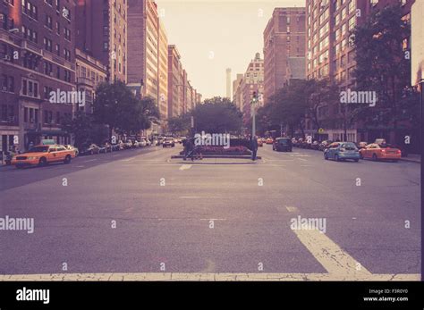 street view of Park avenue, New York City, USA Stock Photo - Alamy