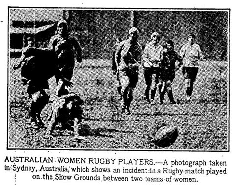 Women's rugby: a newspaper history: 1922: Australian women rugby players