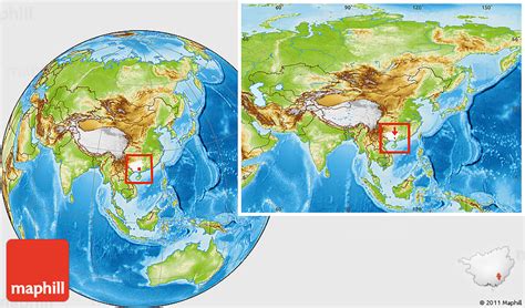 Physical Location Map of Yulin, highlighted parent region, within the entire country