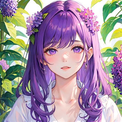 Purple anime girl | Anime purple hair, Girl with purple hair, Purple and green hair