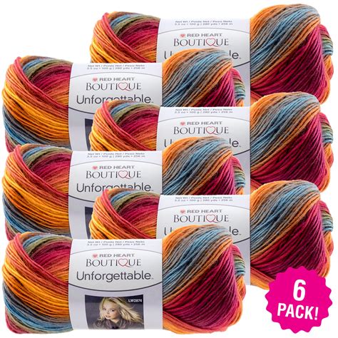 Red Heart Boutique Unforgettable Yarn 6/Pk-Sunrise | eBay