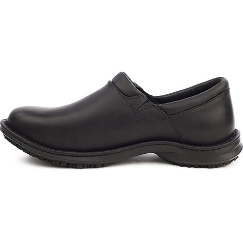 Timberland PRO Men's Slip-Resistant Black Leather Slip-On Shoes, #47598