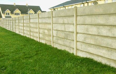 concrete base panels in plain concrete fencing