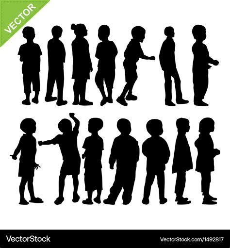 Kids silhouette Royalty Free Vector Image - VectorStock