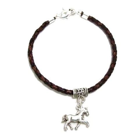 Braided Leather Horse Bracelet