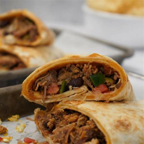 Cheesy Pulled Pork Burritos