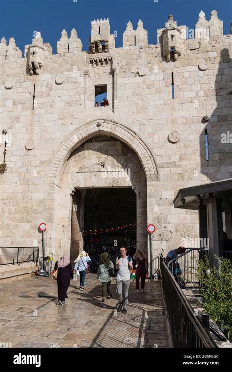 Israel, Jerusalem, The Damascus Gate on the north side of the Old City ...