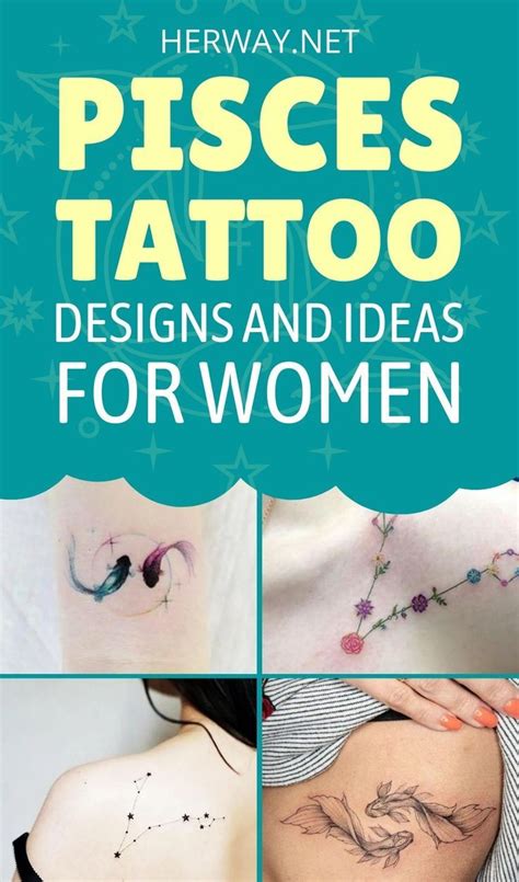 the cover of herway's pisces tattoo designs and ideas for women