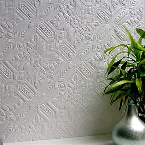 Paintable Supaglypta Anaglypta Wallpaper White Textured Embossed Ceilings Vinyl : สำนักงานสิทธิ ...