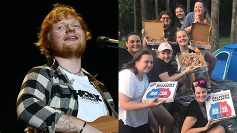 Ed Sheeran buys pizza for camping fans at gig (and even fulfils dietary ...