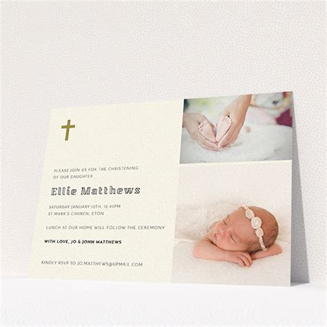 Gold Cross in Christening Invitations