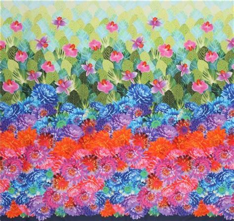 Michael Miller colorful flower digital print fabric Fabric by Michael ...