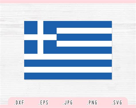 Greece Flag SVG, Eps, DXF, Jpg, Png, Greece Flag Cut File for Cricut ...