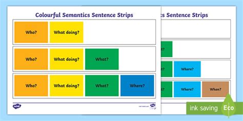 Colourful Semantics Resources | Worksheet