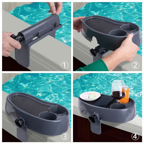 Adjustable Hot Tub Table Tray,Side Table Tray for Hot Tub,Above Ground Pool Side Life Tray Table ...