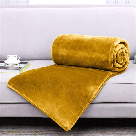 Faux Fur Fleece Throw Soft Warm Mink Large Sofa Bed Blanket Double King ...