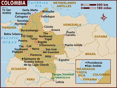 Colombia map , South America – Detailed map of Colombia