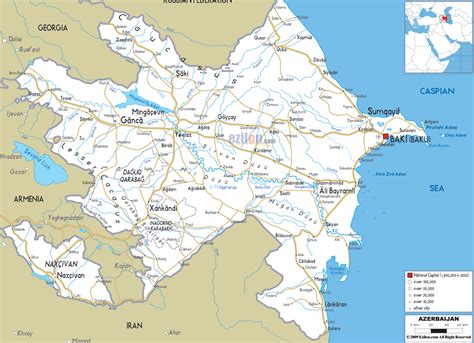 Detailed Political Map Of Azerbaijan Ezilon Maps | Images and Photos finder