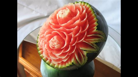 How to make a watermelon carving - Art with fruit and vegetables, by Jp.Gondomar - YouTube