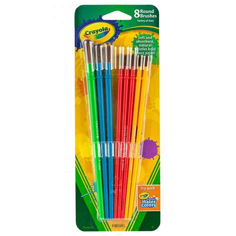 Crayola Paint Brushes, 8 Per Pack, 6 Packs - Walmart.com - Walmart.com