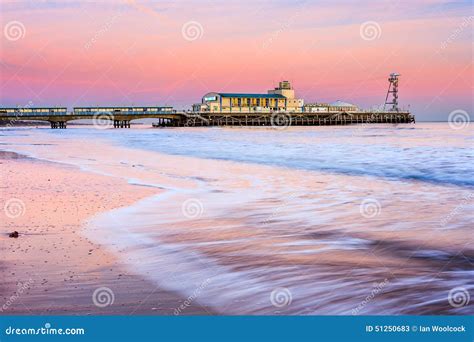 Bournemouth pier sunset stock image. Image of jetty, dorset - 51250683